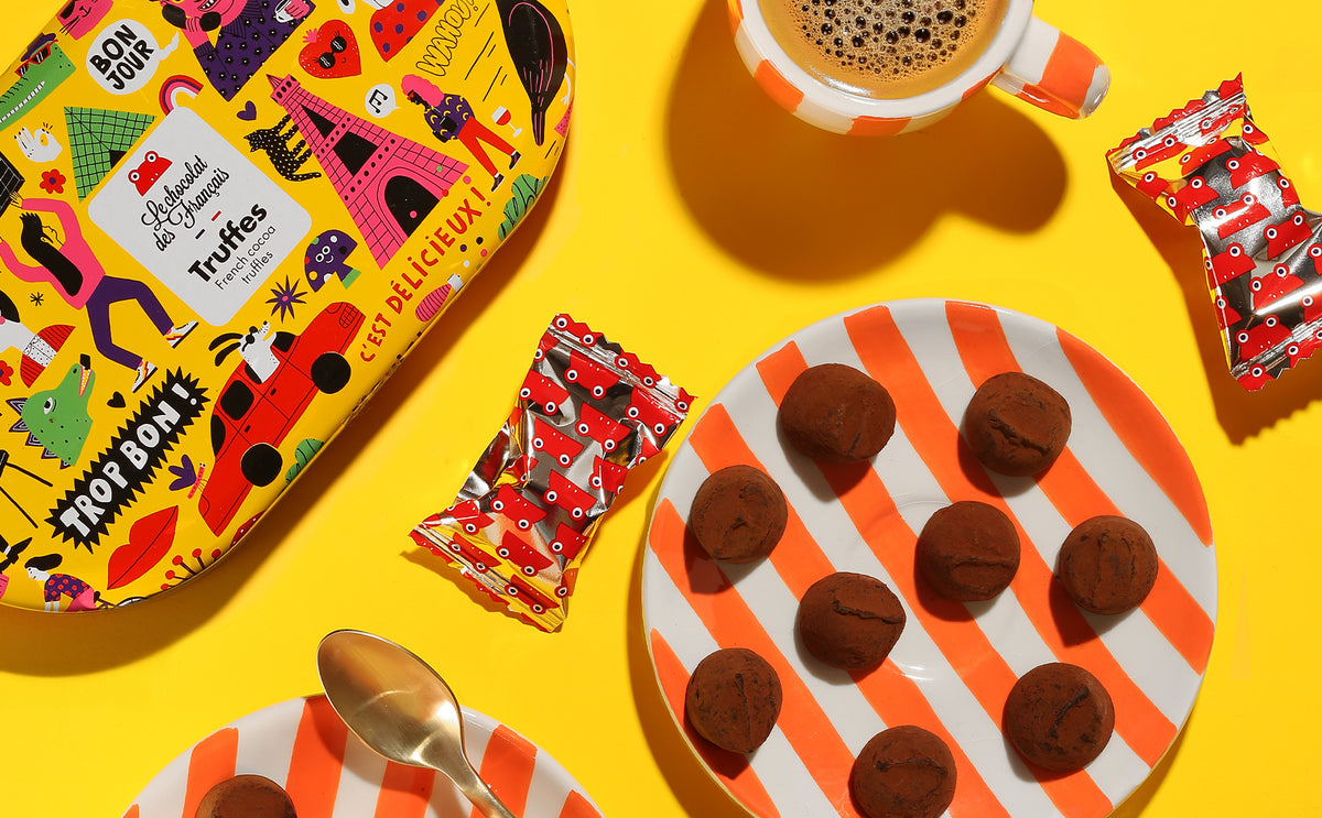 Coffret 12 truffes chocolat noir - lifestyle