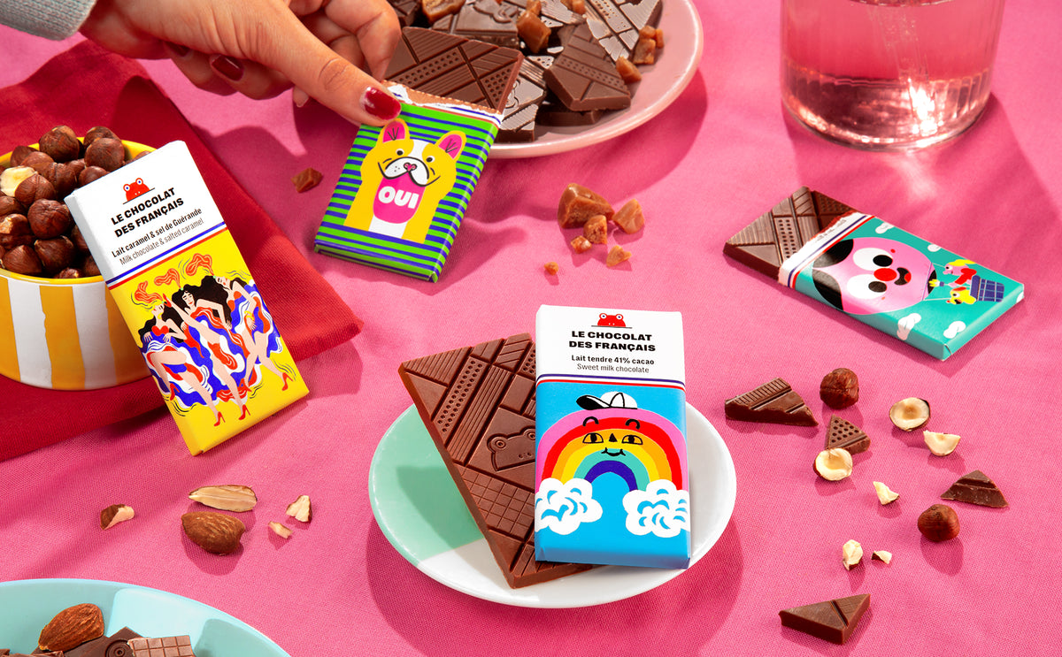 Lot de 4 mini tablettes chocolat au lait - lifestyle