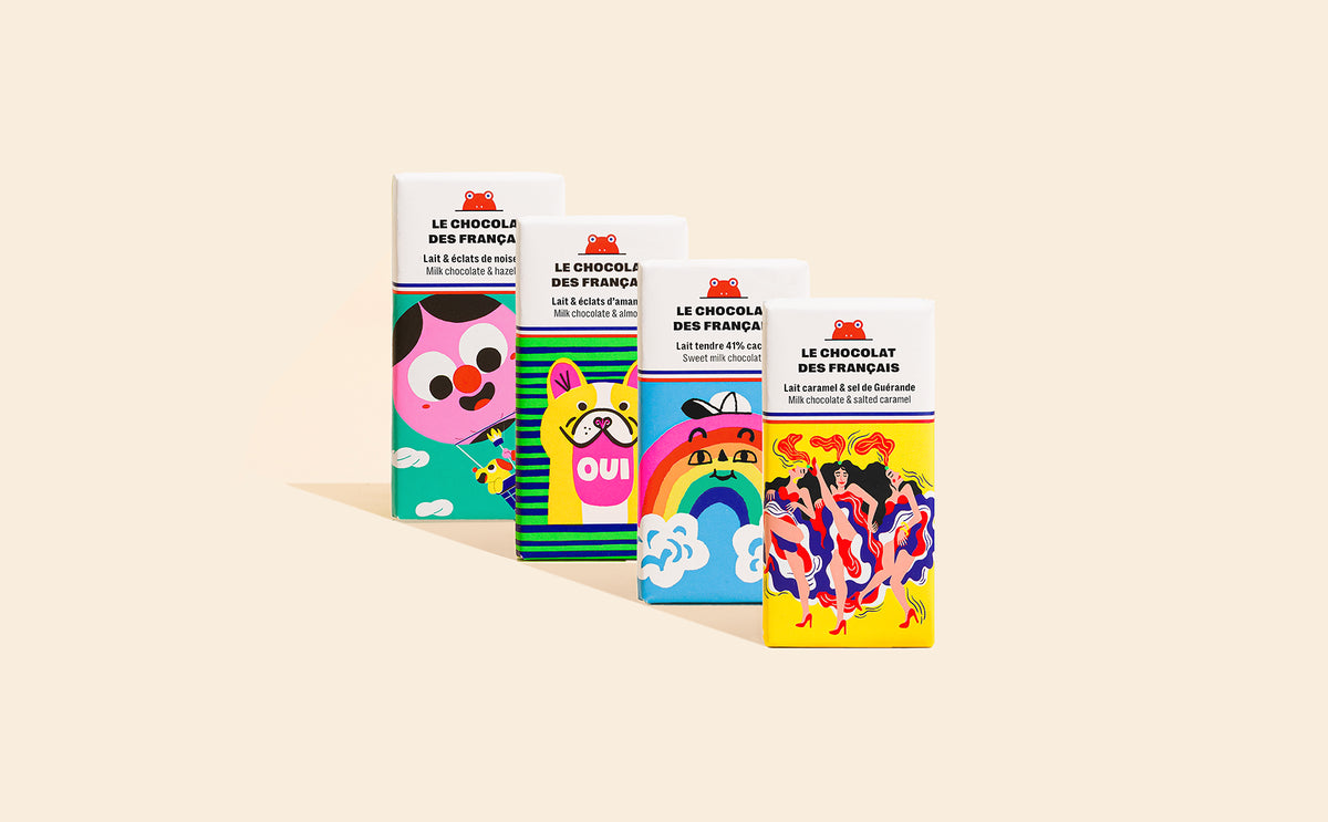 Lot de 4 mini tablettes chocolat au lait - packshot