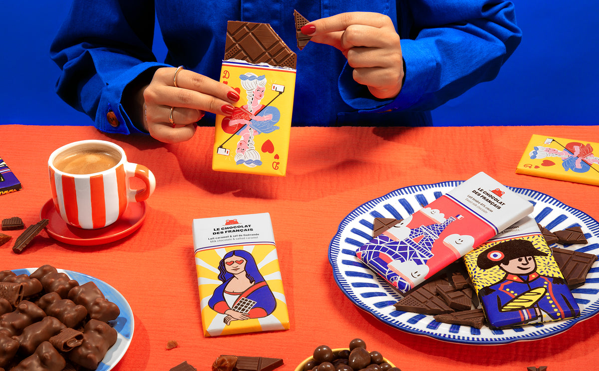 Sélection de 4 tablettes chocolat au lait - lifestyle