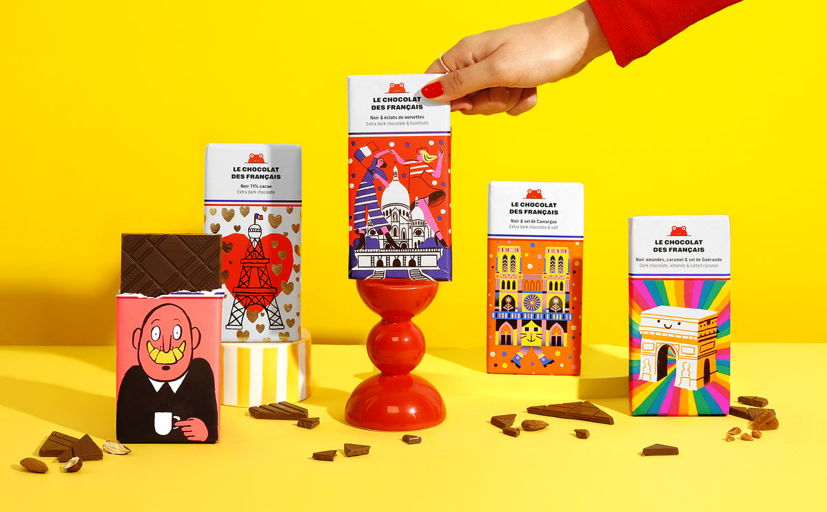 Sélection de 5 tablettes chocolat noir - lifestyle