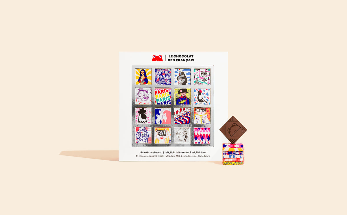 Coffret 16 carrés chocolat Paris - packshot