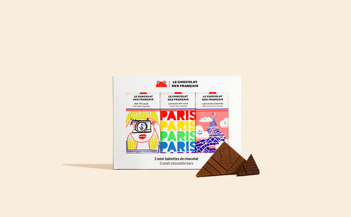 Coffret 3 mini tablettes chocolat au lait et noir - packshot