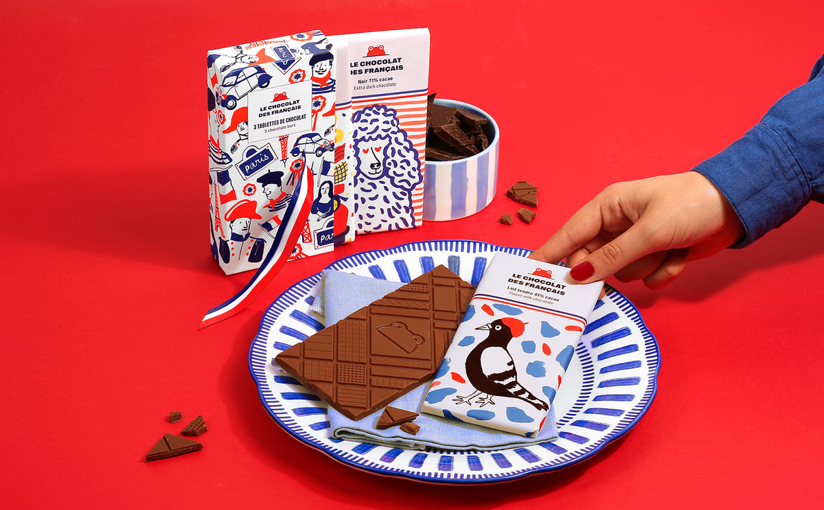 Coffret de 3 tablettes de chocolat - lifestyle