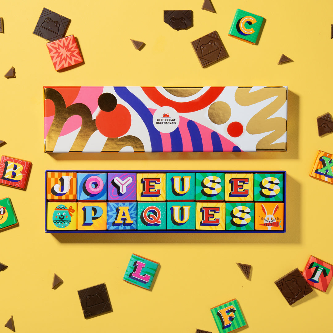 Coffret personnalisé 16 carrés Pâques - packshot