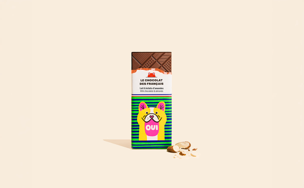 Mini tablette chocolat au lait amandes OUI - packshot