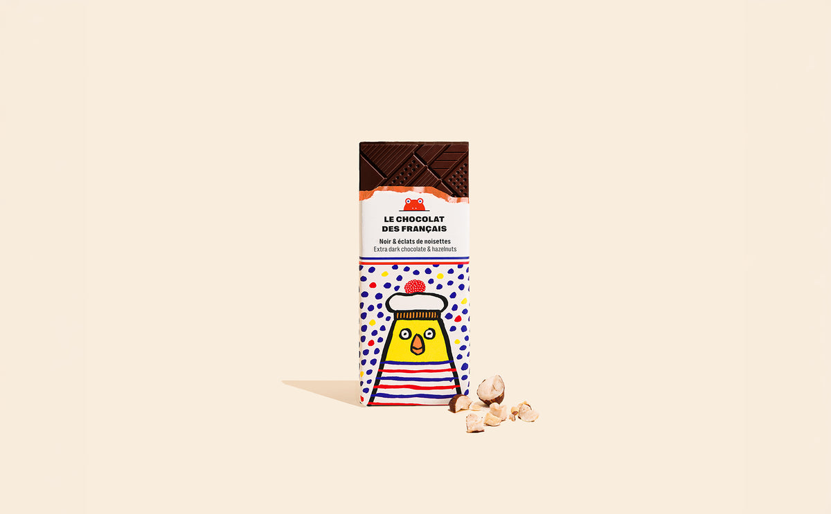 Mini tablette chocolat noir noisettes poule mouillée - packshot
