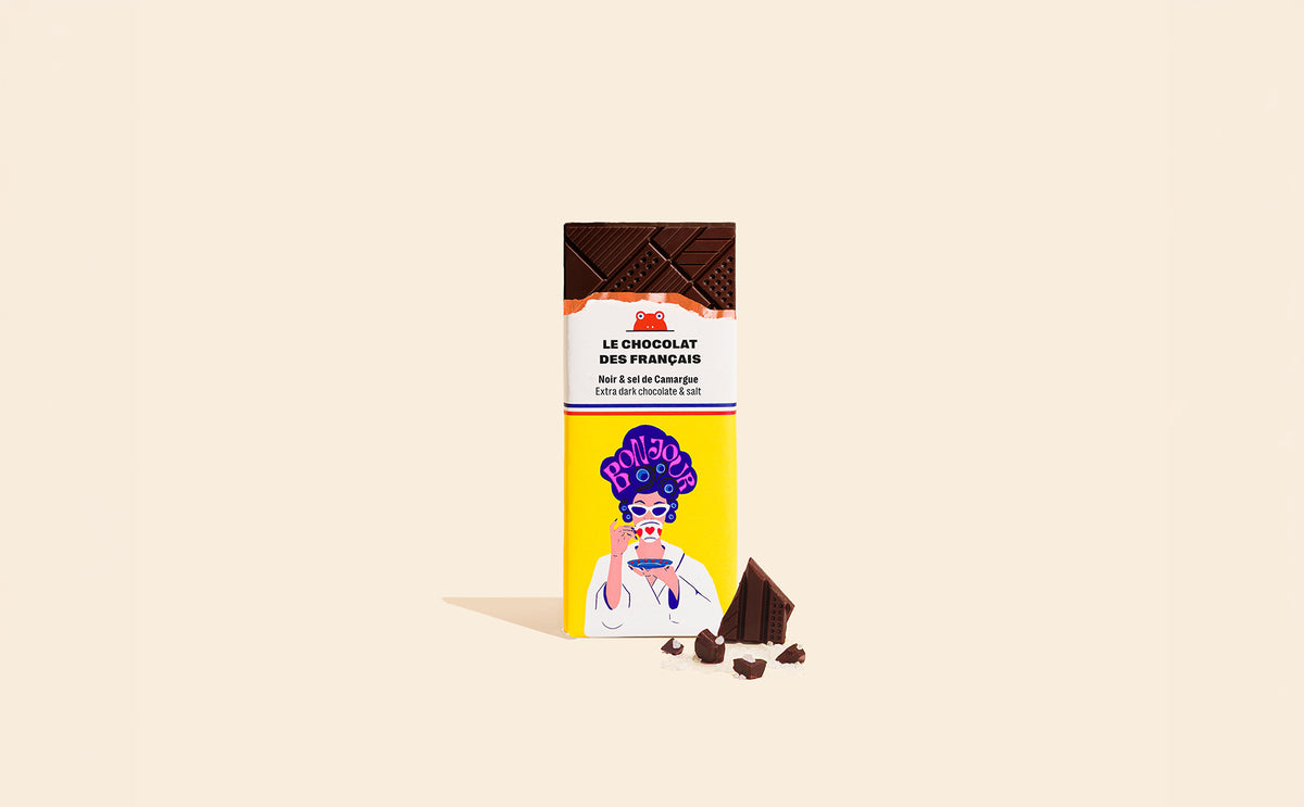 Mini tablette chocolat noir & sel de Camargue Bonjour - packshot