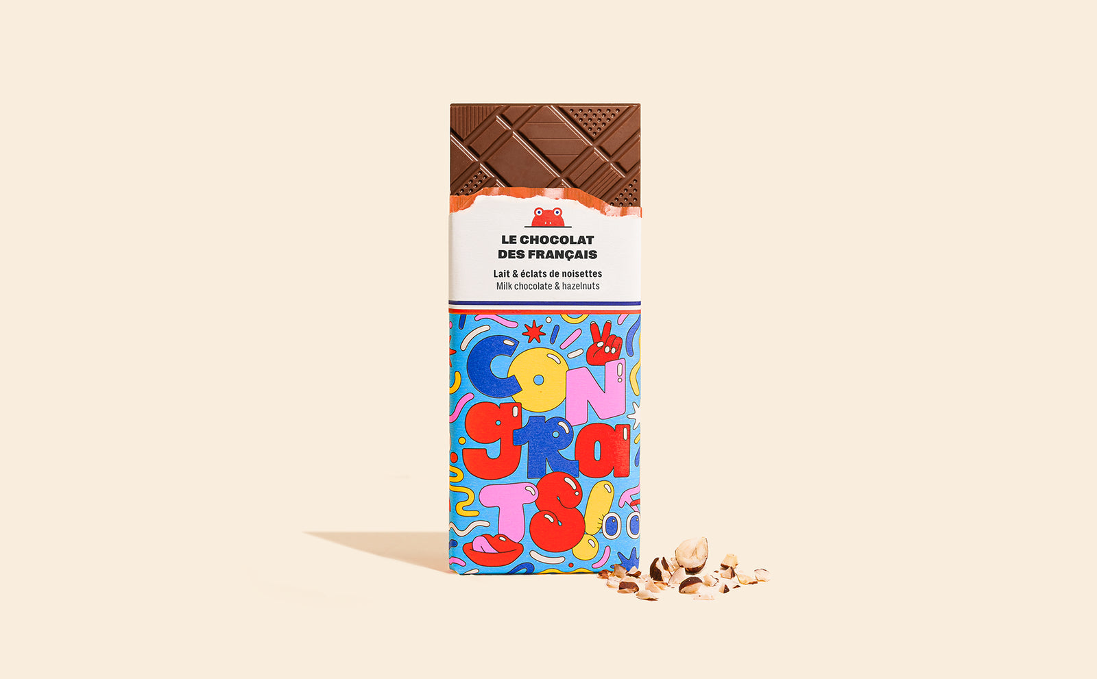 Tablette chocolat au lait noisettes Congrats - packshot