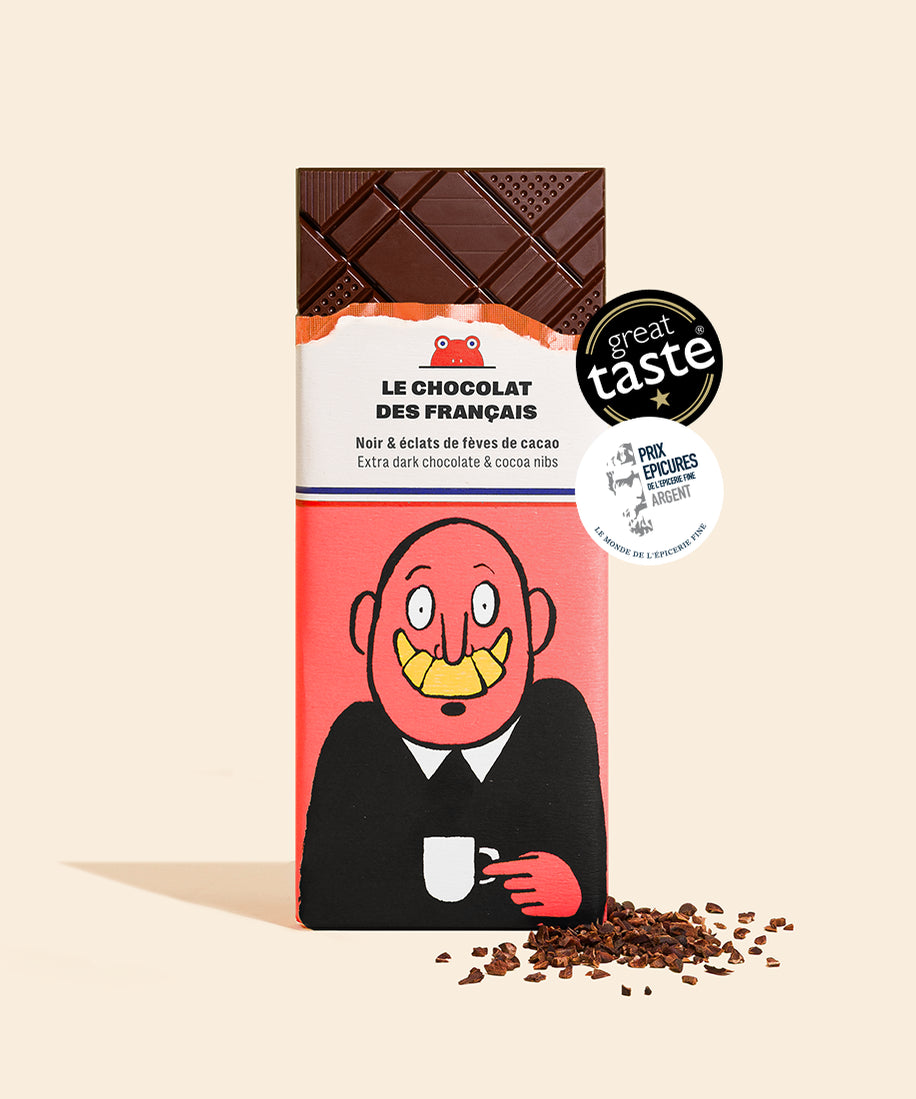 Tablette chocolat noir & fèves de cacao Mr Croissant - packshot